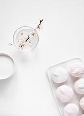 Zephyr and flowers on plain white