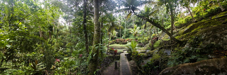 Green garden at Goa Gajah Elephant Cave Temple near Ubud, Bali, Indonesia