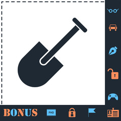 Mini Shovel icon flat