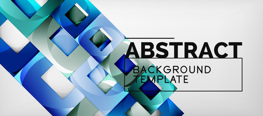 Square background, abstract squares on grey, business or techno template