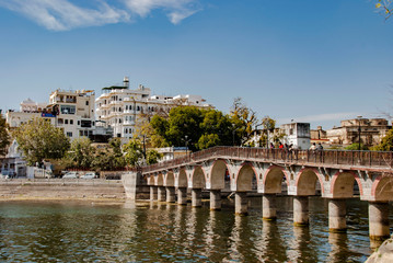 City Palace and Pichola lake in Udaipur, India, 