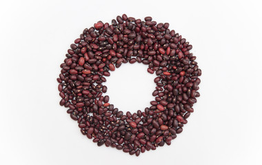 red beans on white background