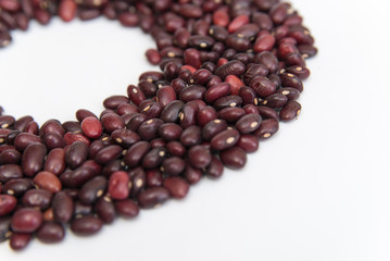 red beans on white background