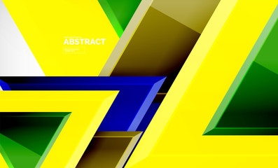 Flying triangles compostion geometric background