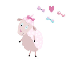 Illustration of a sheep. Suitable for baby products
