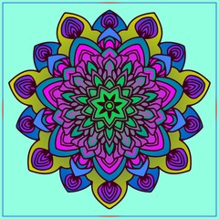 Indian floral ethnic mandala art. Vintage rounded mandala art