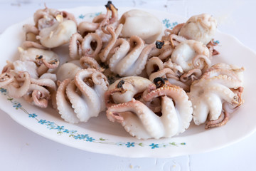 Cooking the grilled polyps