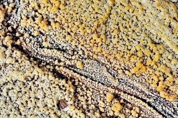 Texture of crystallized pieces of salt.