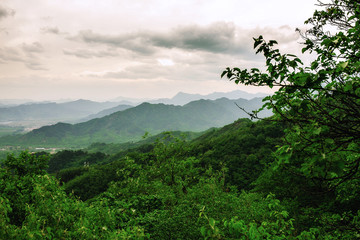 Great Wall of China in Summer. Mutianyu section near Beijing