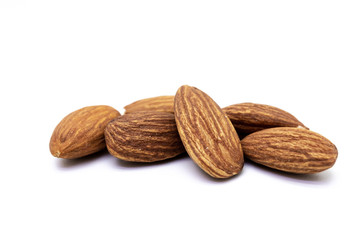 almonds isolated on white background