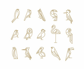 Birds art deco flat graphic © anna42f