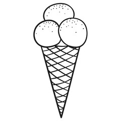 Outlined illustration of an ice cream corn