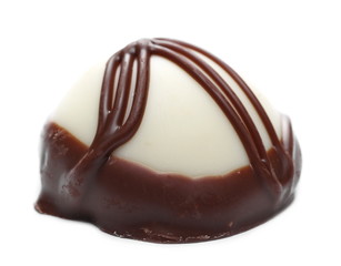 Chocolate, candy isolated on white background, macro