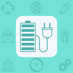 Charging battery vector icon sign symbol