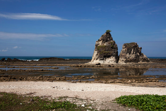Empty beach, Sawarna, West Java, Indonesia