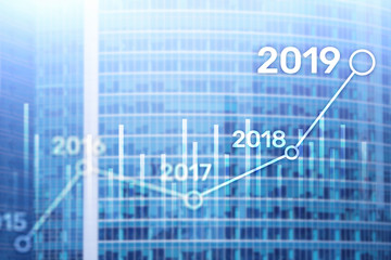2019 Plan for Financial growth. Business and investment concept.