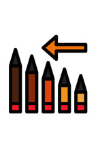 Flat icon. Set of pencils