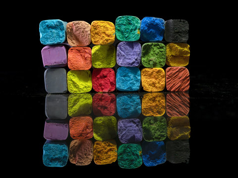 Multi-colored chalk stack
