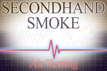 Secondhand smoke indoor pollutant Air Testing with graph - concept image