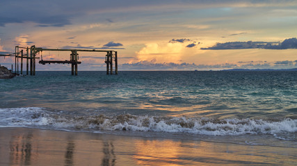 East pacific sunset on Contadora island, archipelago Las Perlas, Panama