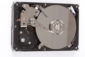 hard disk white isolated background