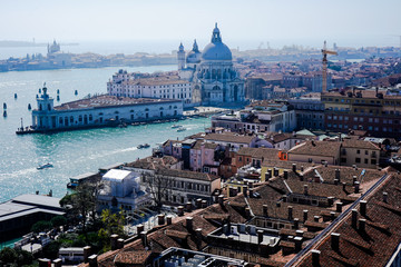 Aerial view of Venice and the Church of Santa Maria della Salute