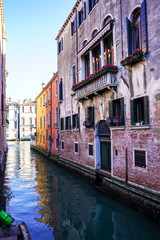 Fototapeta na wymiar typical canal in Venice, Italy