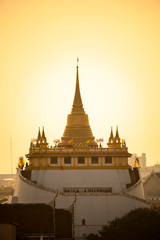 The Golden Mount at Wat Saket, Travel Landmark of Bangkok THAILAND