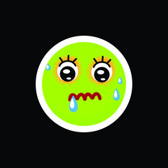 Smiley.Face with emotions. Icon. On separate layers. Vector illustration.