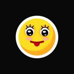 Smiley.Face with emotions. Icon. On separate layers. Vector illustration.