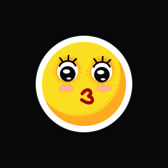 Smiley.Face with emotions. Icon. On separate layers. Vector illustration.