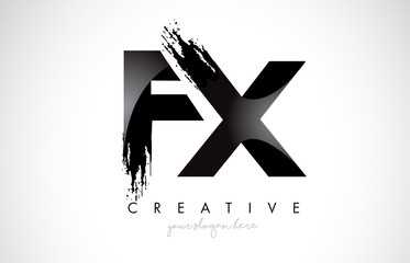 FX Letter Design with Brush Stroke and Modern 3D Look. - obrazy, fototapety, plakaty