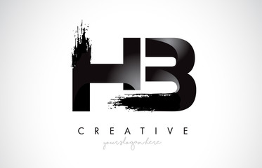 HB Letter Design with Brush Stroke and Modern 3D Look.
