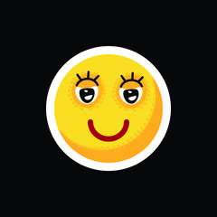 Smiley.Face with emotions. Icon. On separate layers. Vector illustration.