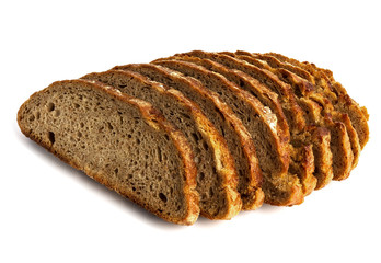 Sliced dark rye bread