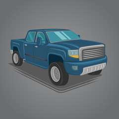 Modern pickup truck vector illustration. SUV 4x4 offroad wehicle © Shkuro