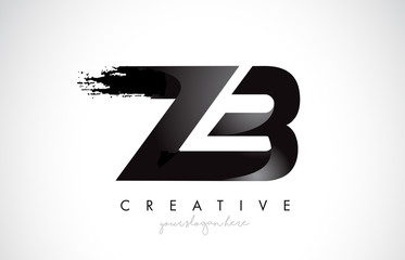 Obraz premium ZB Letter Design with Brush Stroke and Modern 3D Look.