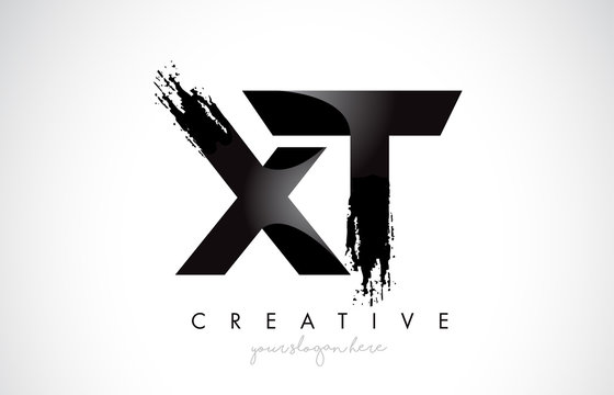 XT Letter Design with Brush Stroke and Modern 3D Look.