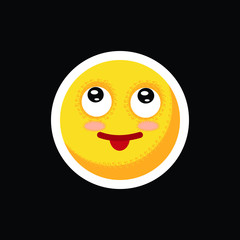 Smiley.Face with emotions. Icon. On separate layers. Vector illustration.