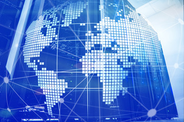 3D Earth as telecommunication and internet technology concept.