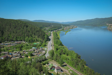 Fototapeta na wymiar big river Yenisei Siberian river