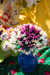 Bukiet kwiatów ozdobnych z bibuły