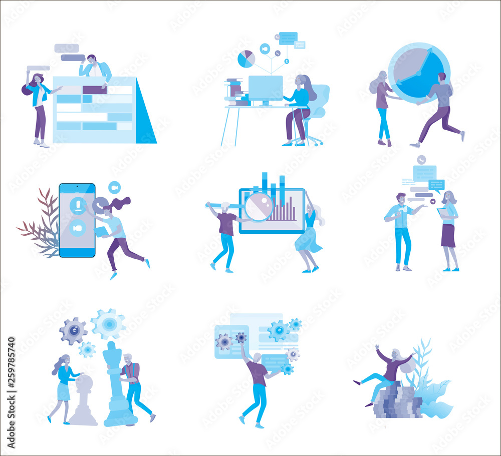 Wall mural office concept business people for project management, business, workflow and consulting. modern vec