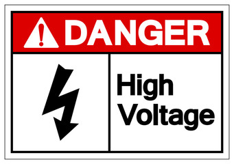 Fototapeta premium Danger High Voltage Symbol Sign ,Vector Illustration, Isolate On White Background Label. EPS10
