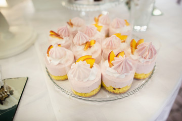Colorful wedding cup cake decoration, it is served at wedding receptions