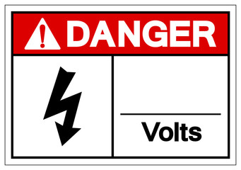 Danger Volts Symbol Sign ,Vector Illustration, Isolate On White Background Label. EPS10