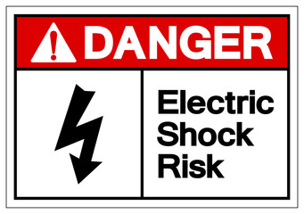 Danger Electric Shock Risk Symbol Sign, Vector Illustration, Isolate On White Background Label .EPS10