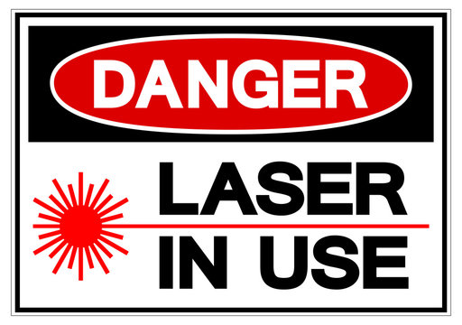 Danger Laser In Use Symbol Sign, Vector Illustration, Isolate On White  Background Label .EPS10 Stock Vector | Adobe Stock