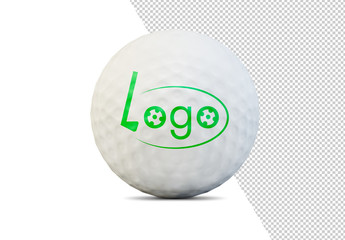 Golf Ball Isolated on White Mockup