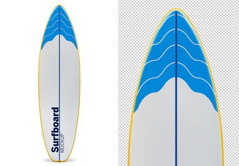 Surfboard Isolated on White Mockup